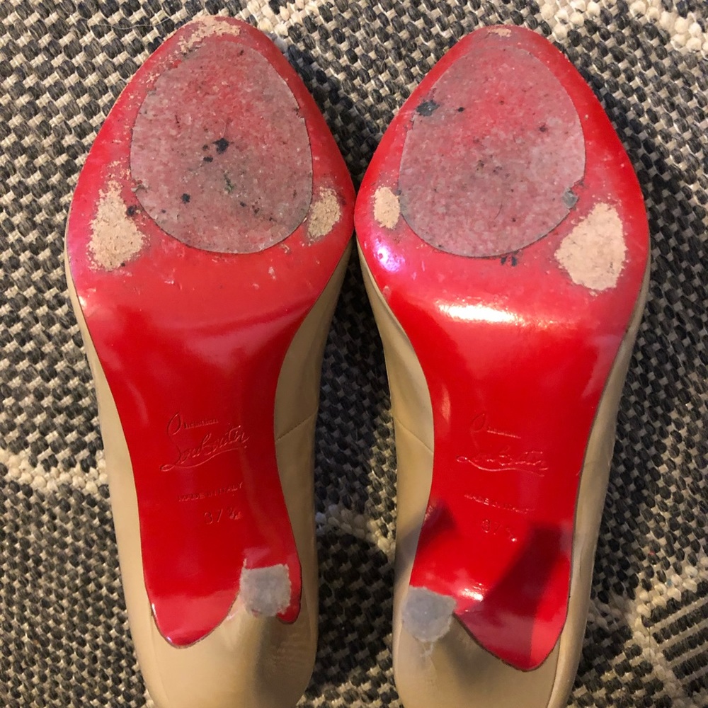 Nude Patent Christian Louboutin Pumps Heels 7.5 - Picture 4 of 6